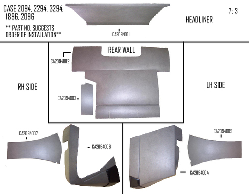 UCA99209     Cab Kit with Headliner---Berkshire Gray---1896, 2094, 2096, 2294, 3294